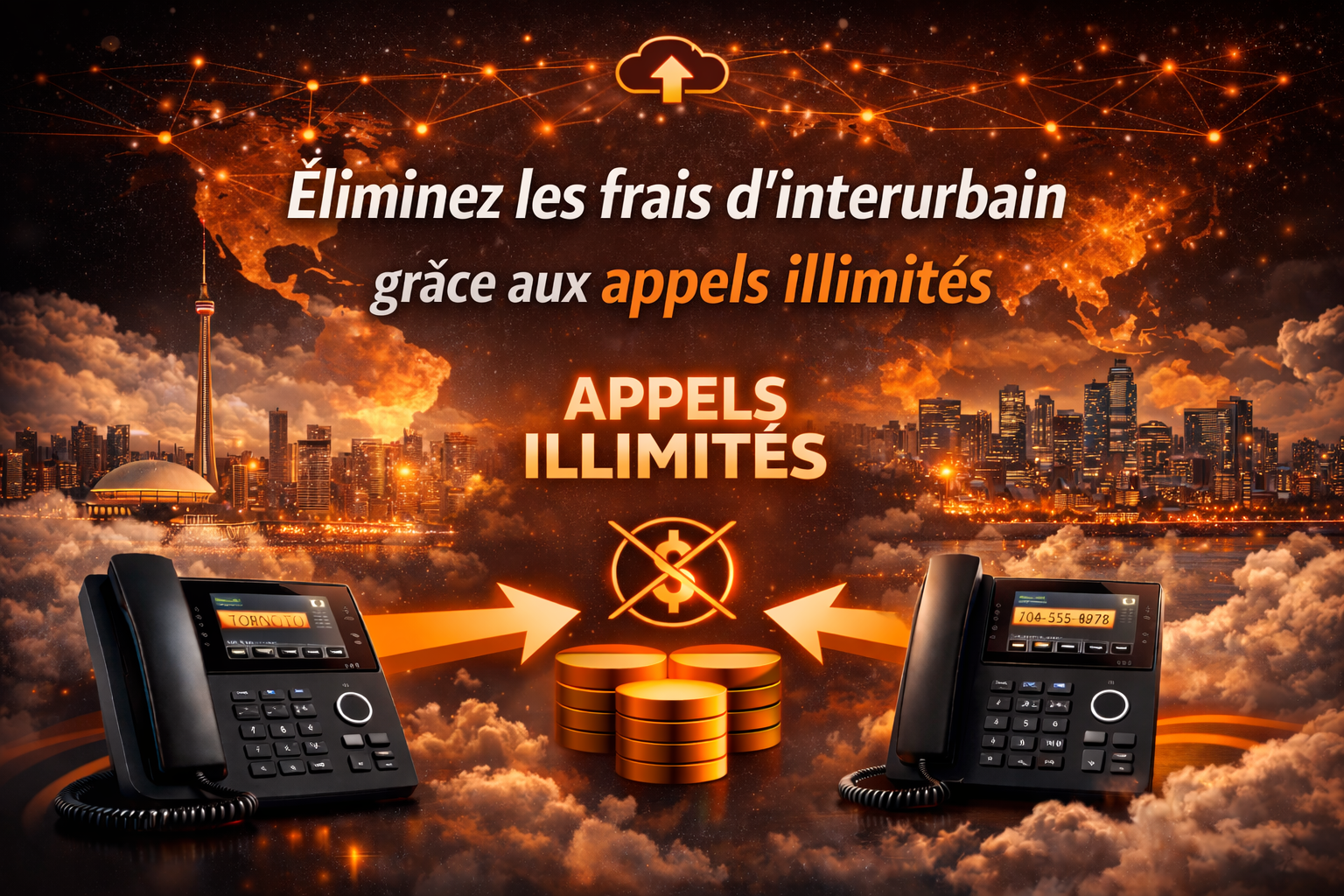 Éliminez les frais d&rsquo;interurbain grâce aux appels illimités