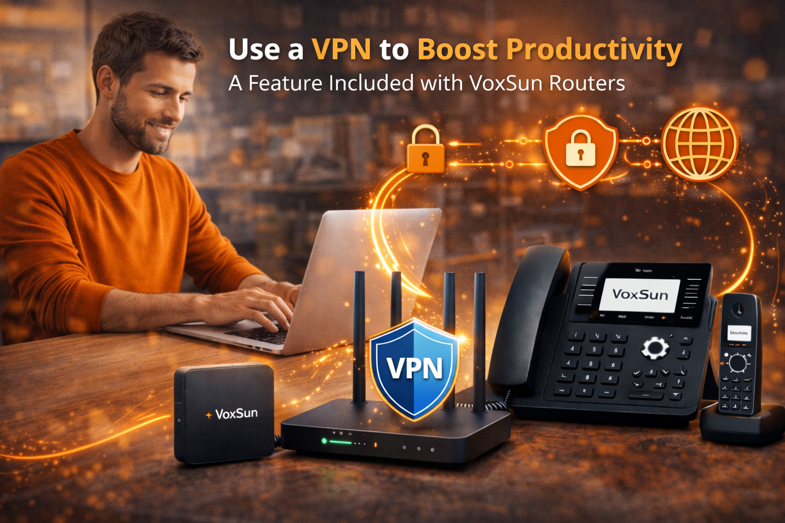 Use a VPN to Boost Productivity, a Feature Included with VoxSun Routers