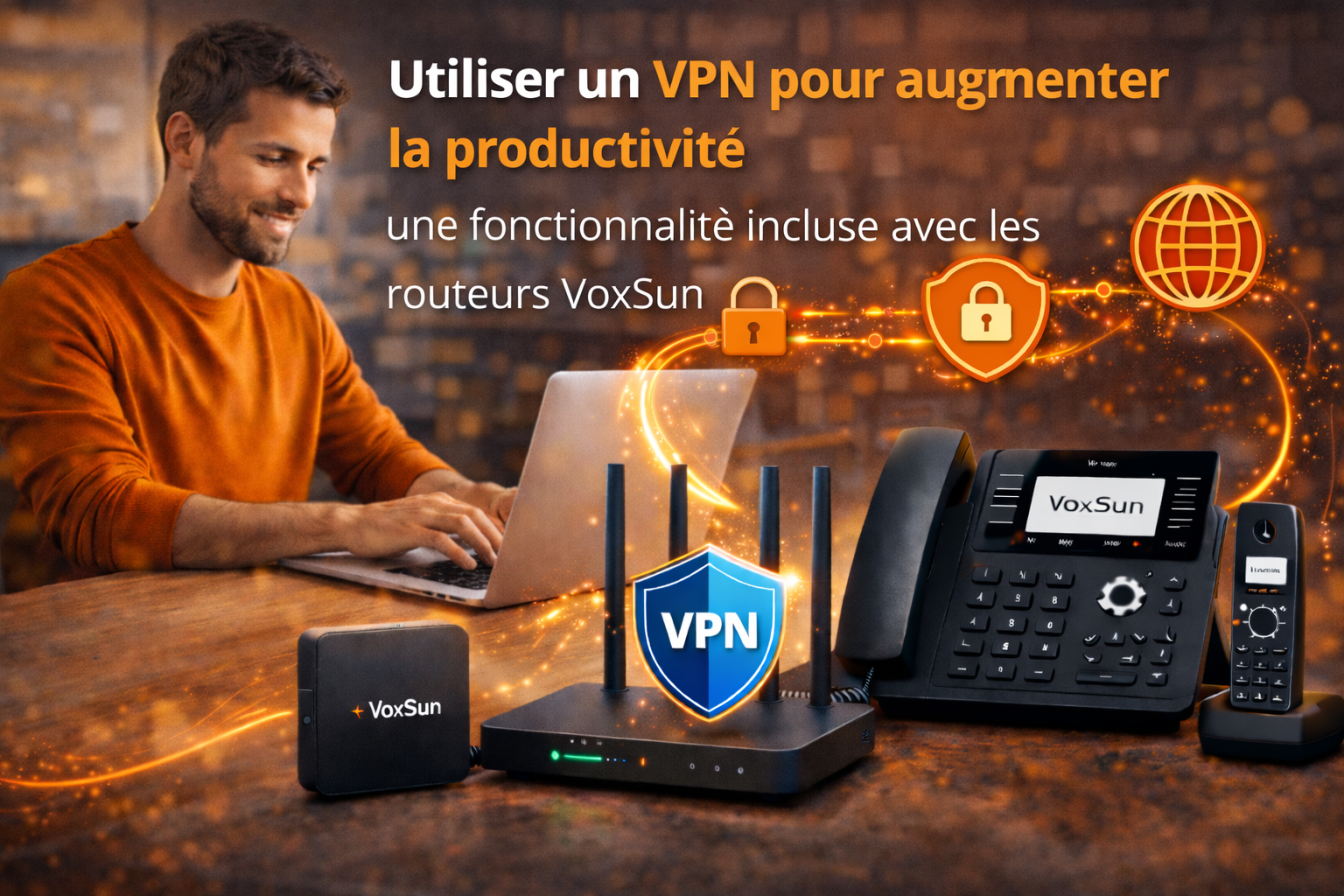 Utiliser un VPN pour augmenter la productivité, une fonctionnalité incluse avec les routeurs VoxSun